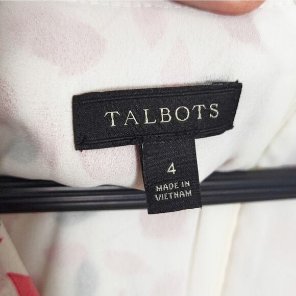 Talbots Women’s Dress Cottagecore Garden Tulip Print V-Neck Midi Ruffle Hem Sz 4 - Picture 8 of 9